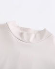 Half-High Collar  Long-Sleeves Shirt (Light Grey)