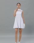 Mesh Sleeveless White Dress