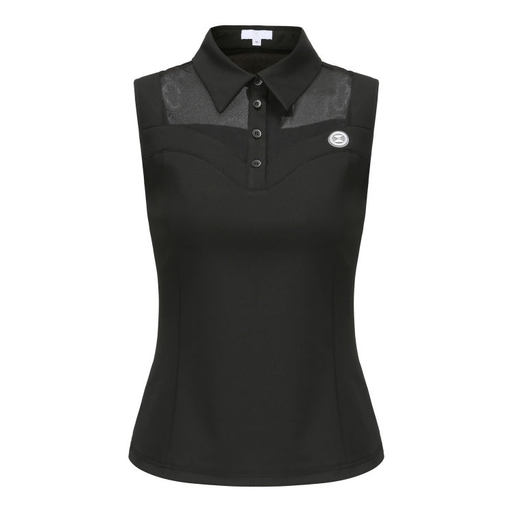 Mesh Sleeveless Top (Black)