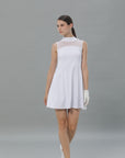 Mesh Sleeveless White Dress