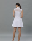 Mesh Sleeveless White Dress