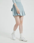 Pouch Set Pleats Skirt (Skyblue)