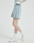 Pouch Set Pleats Skirt (Skyblue)