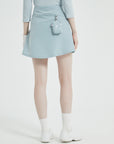 Pouch Set Pleats Skirt (Skyblue)