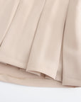 Pouch Set Pleats Skirt (Beige)