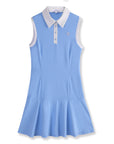 Blue Button Sleveless Dress