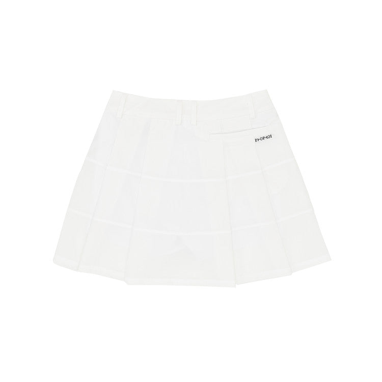 Block Pleated Skirt